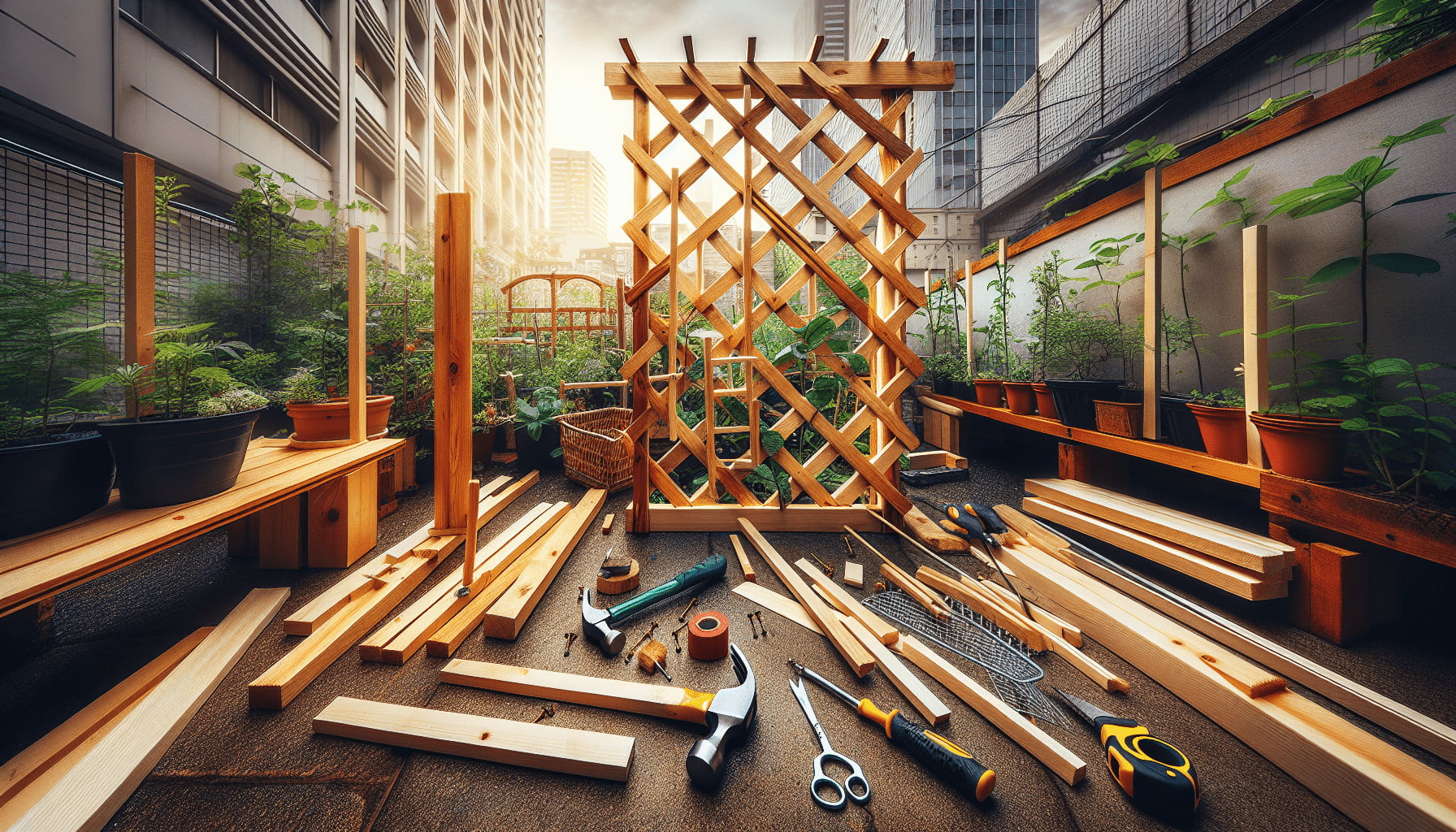 How To Build A DIY Trellis For Climbing Plants In Urban Gardens How To Build A DIY Trellis For Climbing Plants In Urban Gardens