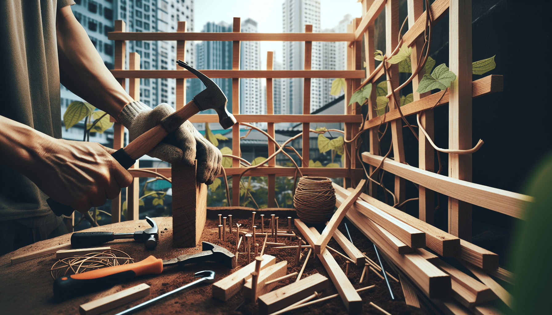 How To Build A DIY Trellis For Climbing Plants In Urban Gardens How To Build A DIY Trellis For Climbing Plants In Urban Gardens