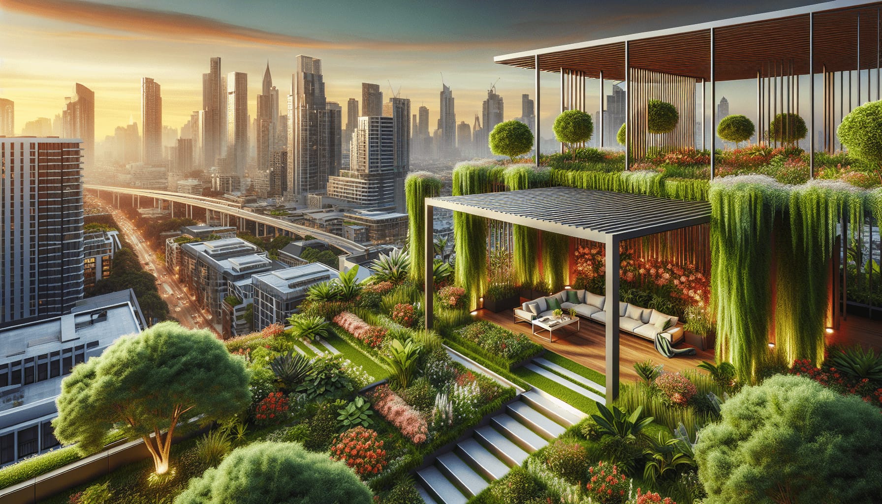 10 Unique Design Ideas For Rooftop Gardens With Pergolas