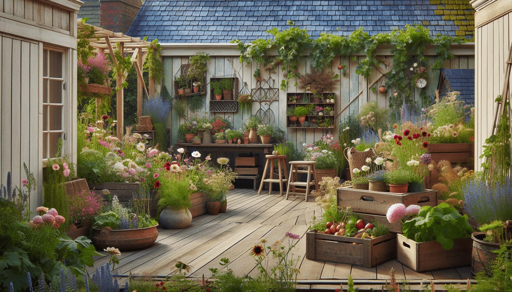 Designing A Rooftop Garden With A Cottage Garden Aesthetic
